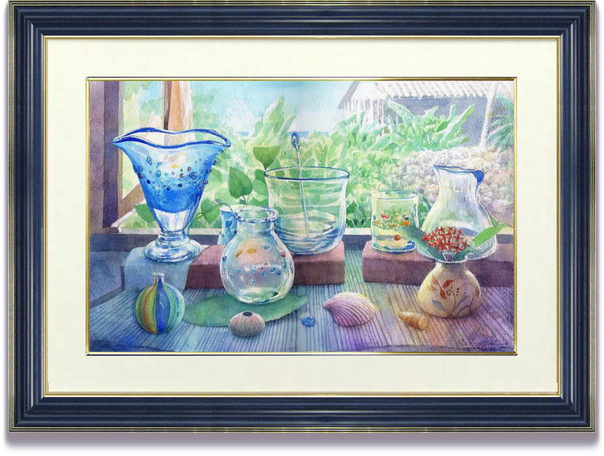 額縁付きの水彩画（宗像大社） 福井良佑のオーダーメイド水彩画 / 安心・確実・丁寧を心がけて